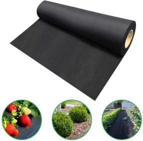High-Strength Agricultural Weed Barrier Fabric with Breathable Water Permeability for Horticulture (Color: Black)