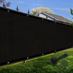 Artpuch Privacy Fence Screen Black Customized Outdoor Mesh Panels for Backyard, Balcony,Patio,Construction Site with Zip Ties (Color: Black, size: 6x211 ft)