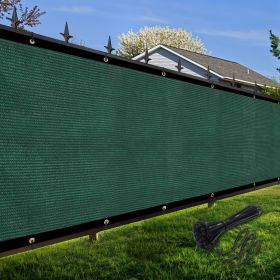 Artpuch Privacy Fence Screen Dark Green Customized Outdoor Mesh Panels for Backyard, Balcony,Patio,Construction Site with Zip Ties (Color: Dark Green, size: 5x230 ft)