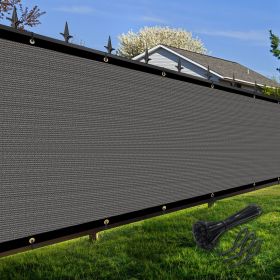 Artpuch Privacy Fence Screen Dark Grey Customized Outdoor Mesh Panels for Backyard, Balcony,Patio,Construction Site with Zip Ties (Color: Dark Grey, size: 3x143 ft)